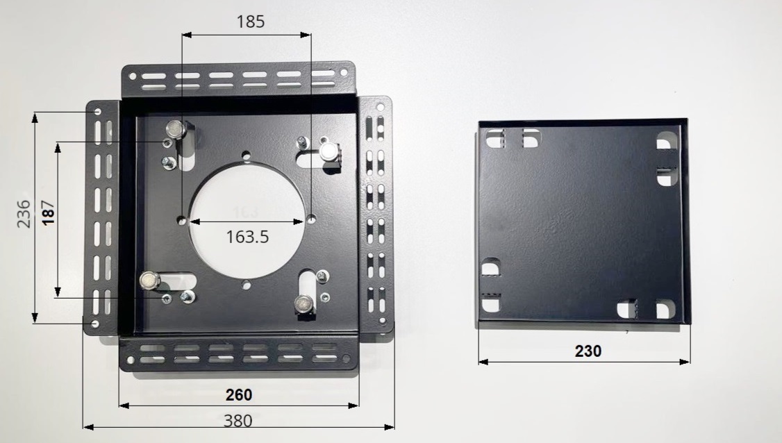 Решетка теневая под плитку РТМ 260х260мм для вентилятора d160мм черная металлическая